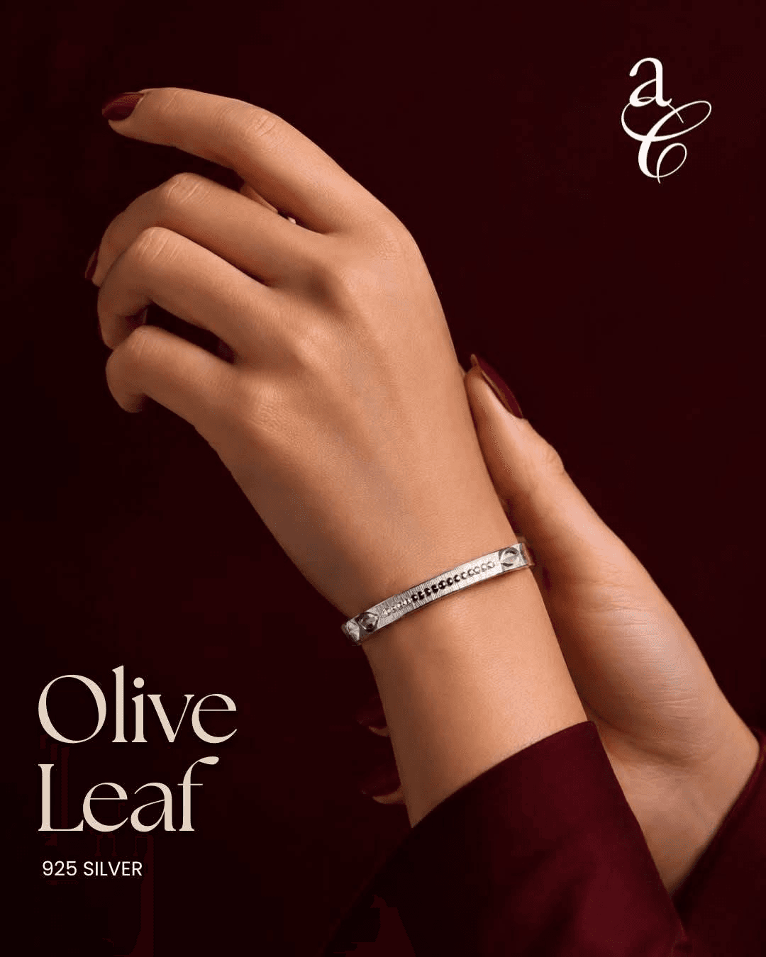 Olive Leaf 925 silver bracelet